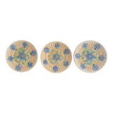Set of 3 plates in slip 1920s