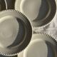 Set of 4 small white earthenware dessert plates D20