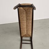 Oak and straw farm bench