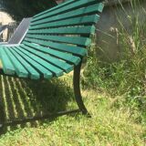 Banc de jardin pieds métal et lattes en pin