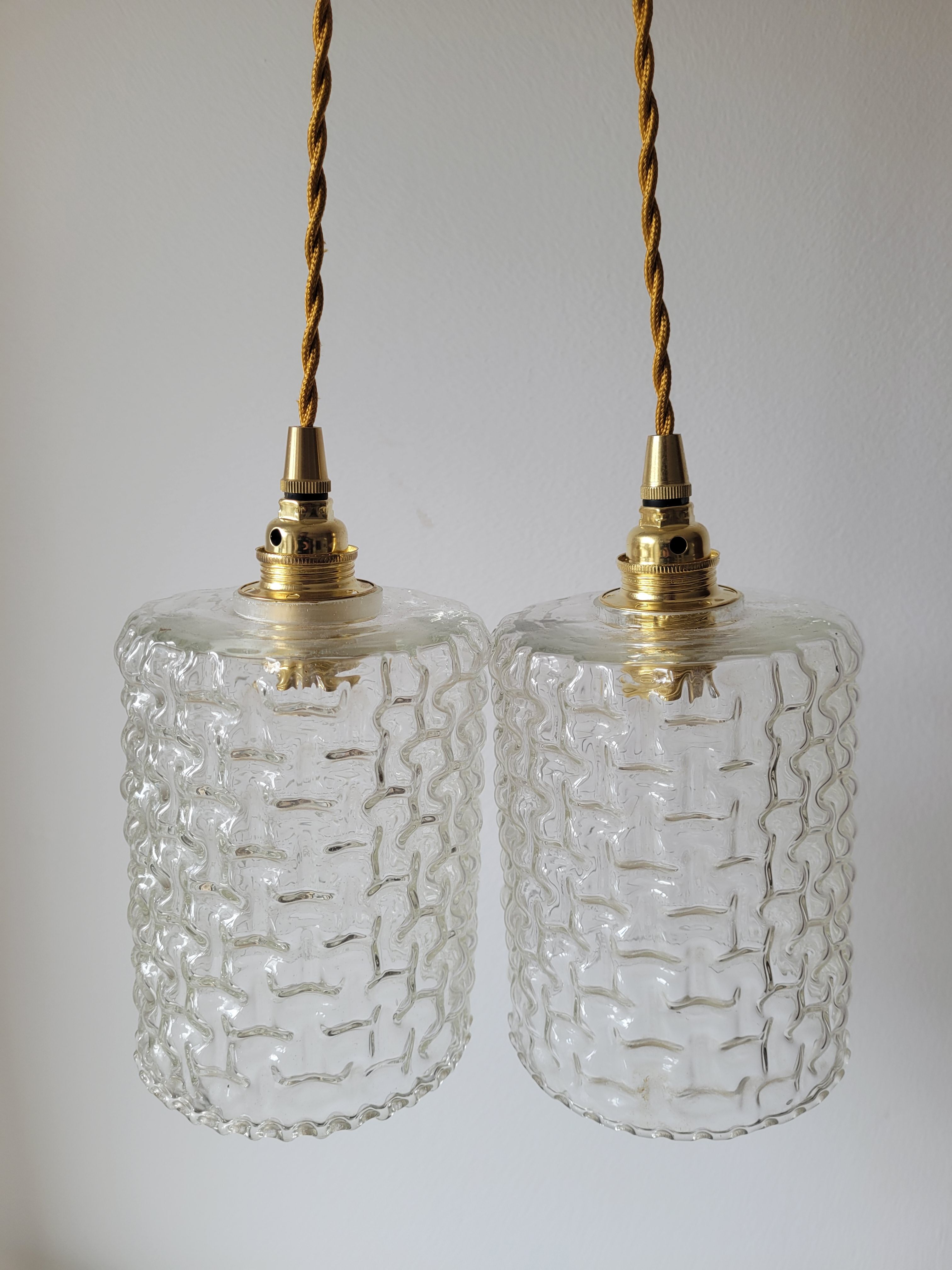 Duo de suspensions en verre moulé