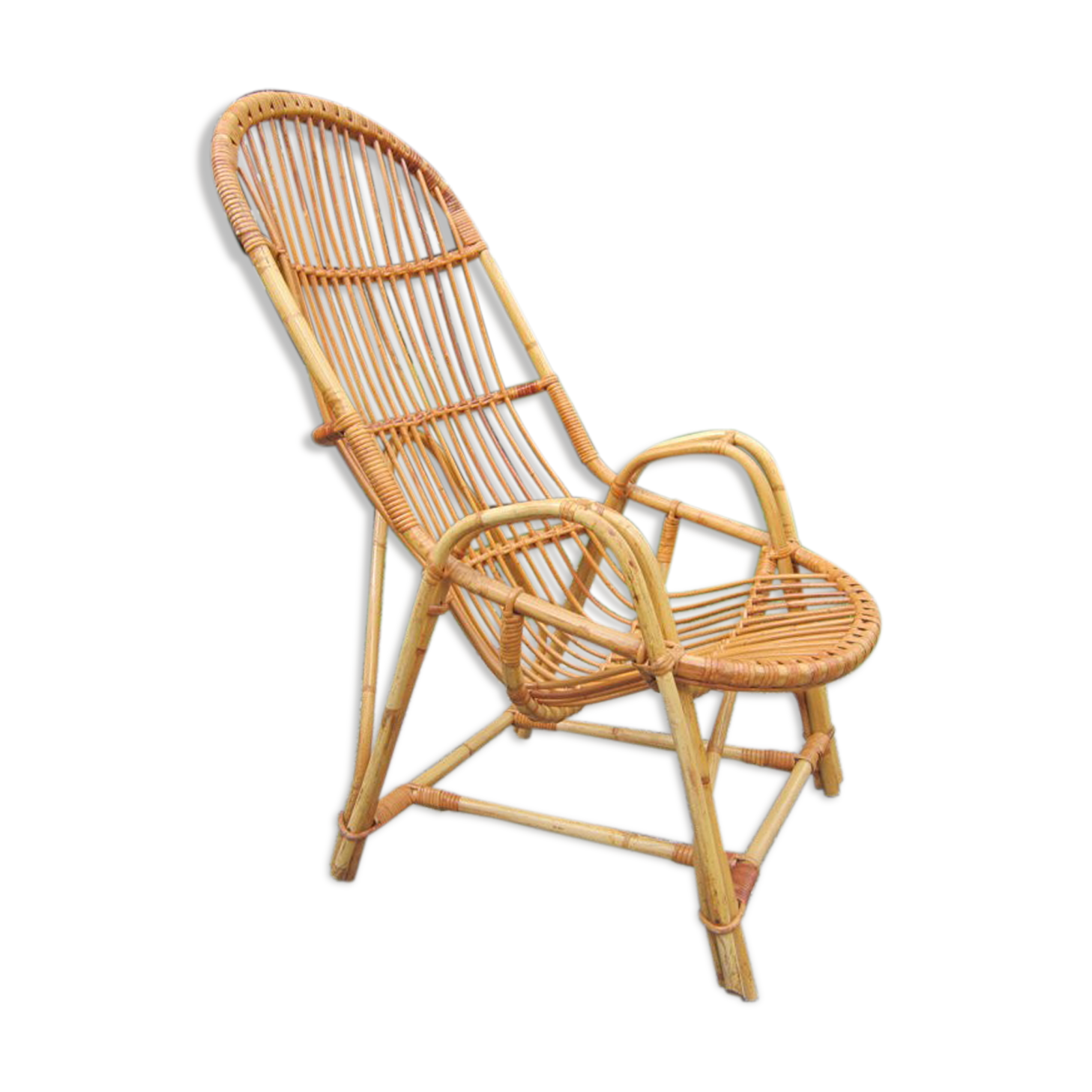 Rattan armchair 60s