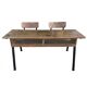 bureau d'école double avec chaises intégrées (ou pupitre d'écolier double)