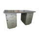 Industrial office minister green metal workshop double drawer box