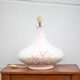Large glazed terracotta lamp with flower decoration, ceramic signed Maithé