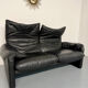 Canapé maralunga design design Vico MAGISTRETTI Cassina en cuir noir