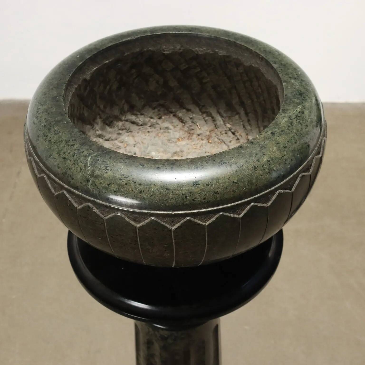 Paire de colonnes anciennes Art déco en marbre vert, Italie, XXe siècle