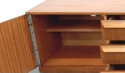 Vintage Scandinavian sideboard, Sleigh sideboard