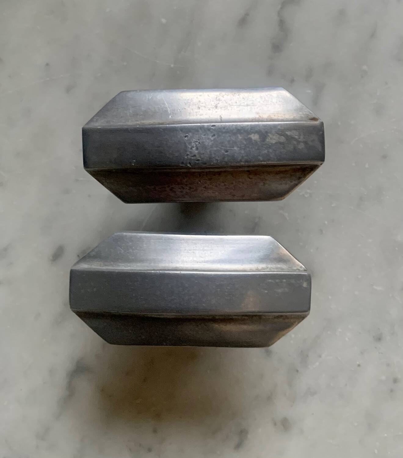 Pair of aluminum handles, 1950s