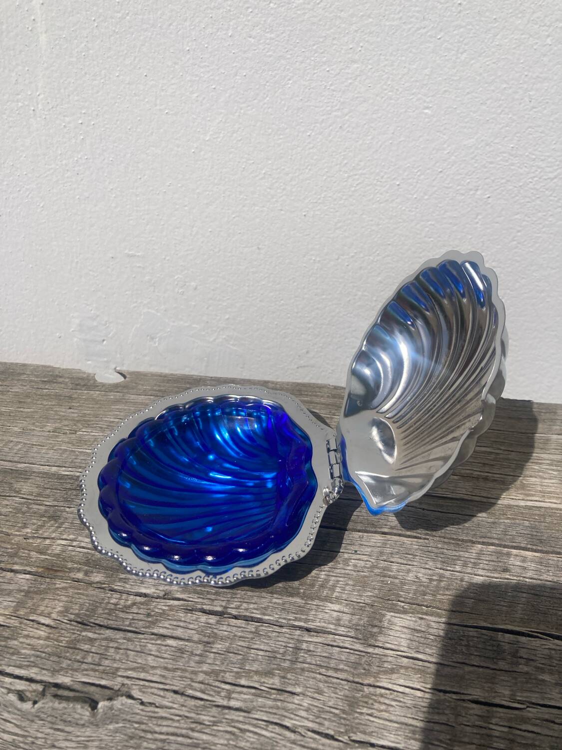 Silver plated butter dish shell 1950