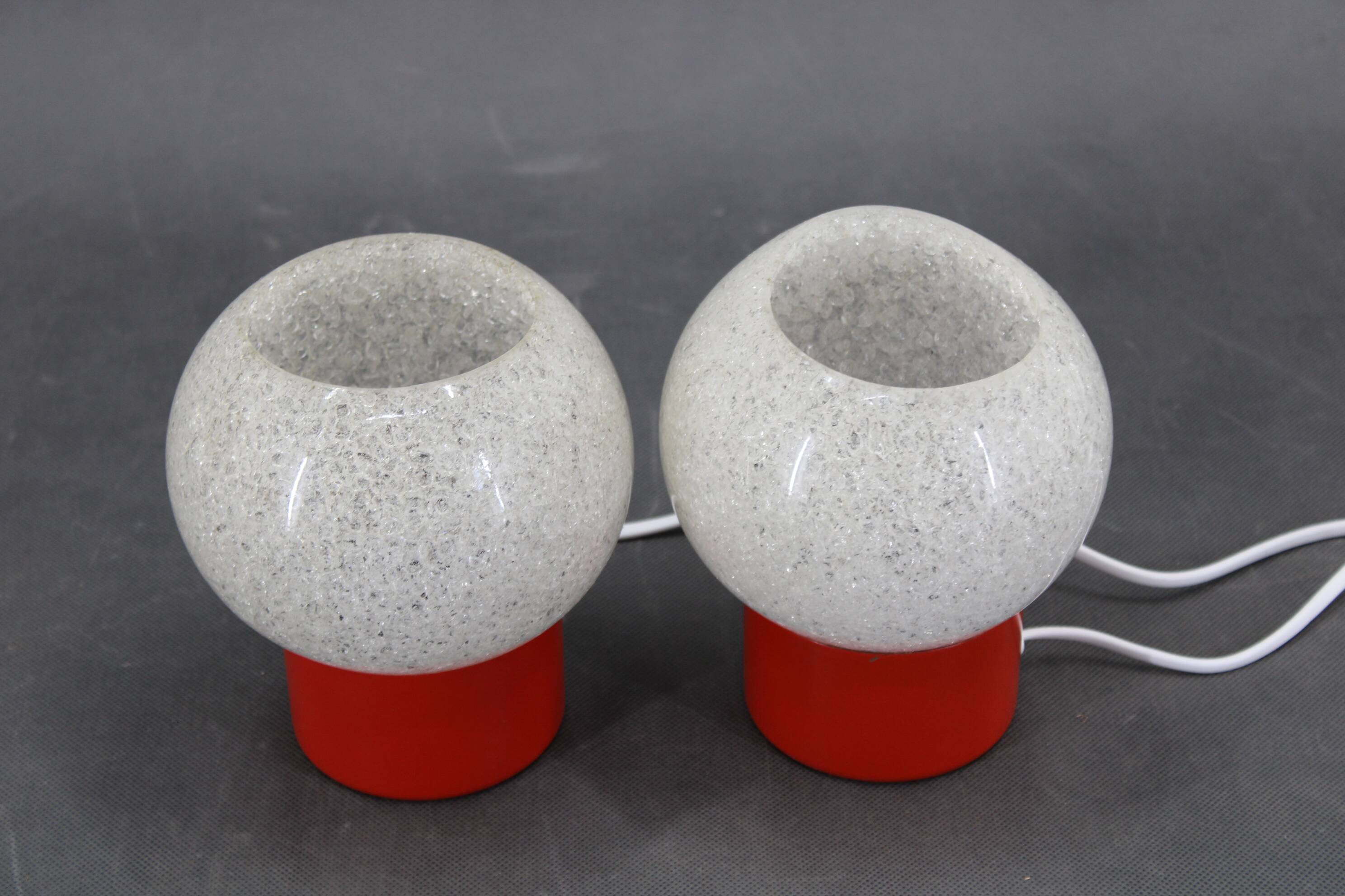 1970s Pair of Nightstands Lamps by Pokrok Zilina, Czechoslovakia