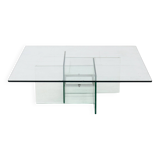 Table basse en verre italienne, années 1970