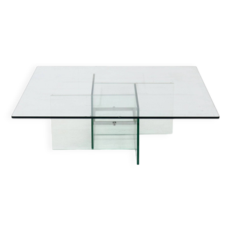 Italian Modern Architectural Glass Coffee table 1970s