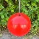 Orange metal eye ball pendant light by LITA vintage 1970