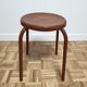 Tabouret métallique peint couleur rouille