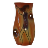 Accolay Dancer Ceramic Vase Signed JC 1960s