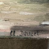 Oil on canvas by Deuzel 20th century farmyard