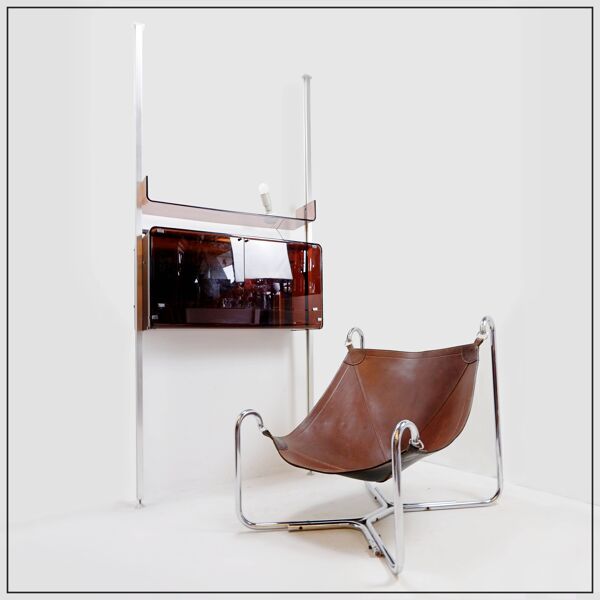 Étagère sol/plafond ou bar (Claustra) Michel Dumas pour Roche Bobois, années 1970