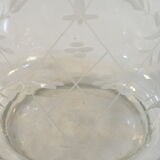 1900 glass cookie bucket engraved silver metal frame