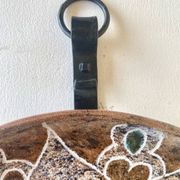Ceramics by B. Buffat and its wrought iron support, 1970s