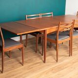 G Plan Two Leaf Extending Dining Table & Six Chairs Seats 6-10