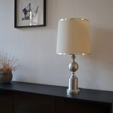 See delmas lamp 70's with fabric and metal lampshade