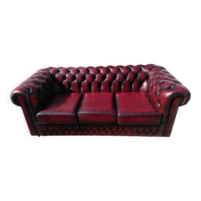 Canapé style Chesterfield bordeaux