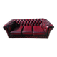 Burgundy Chesterfield-style sofa