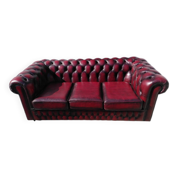 Canapé style Chesterfield bordeaux