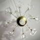 Wonderful large size Venetian chandelier, transparent and gold Murano glass