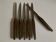 Ser de 6 couteaux de table scandinaves, lame inox, manche de teck.