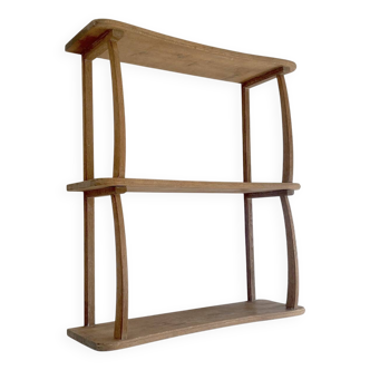 Vintage 1950s solid wood wall shelf