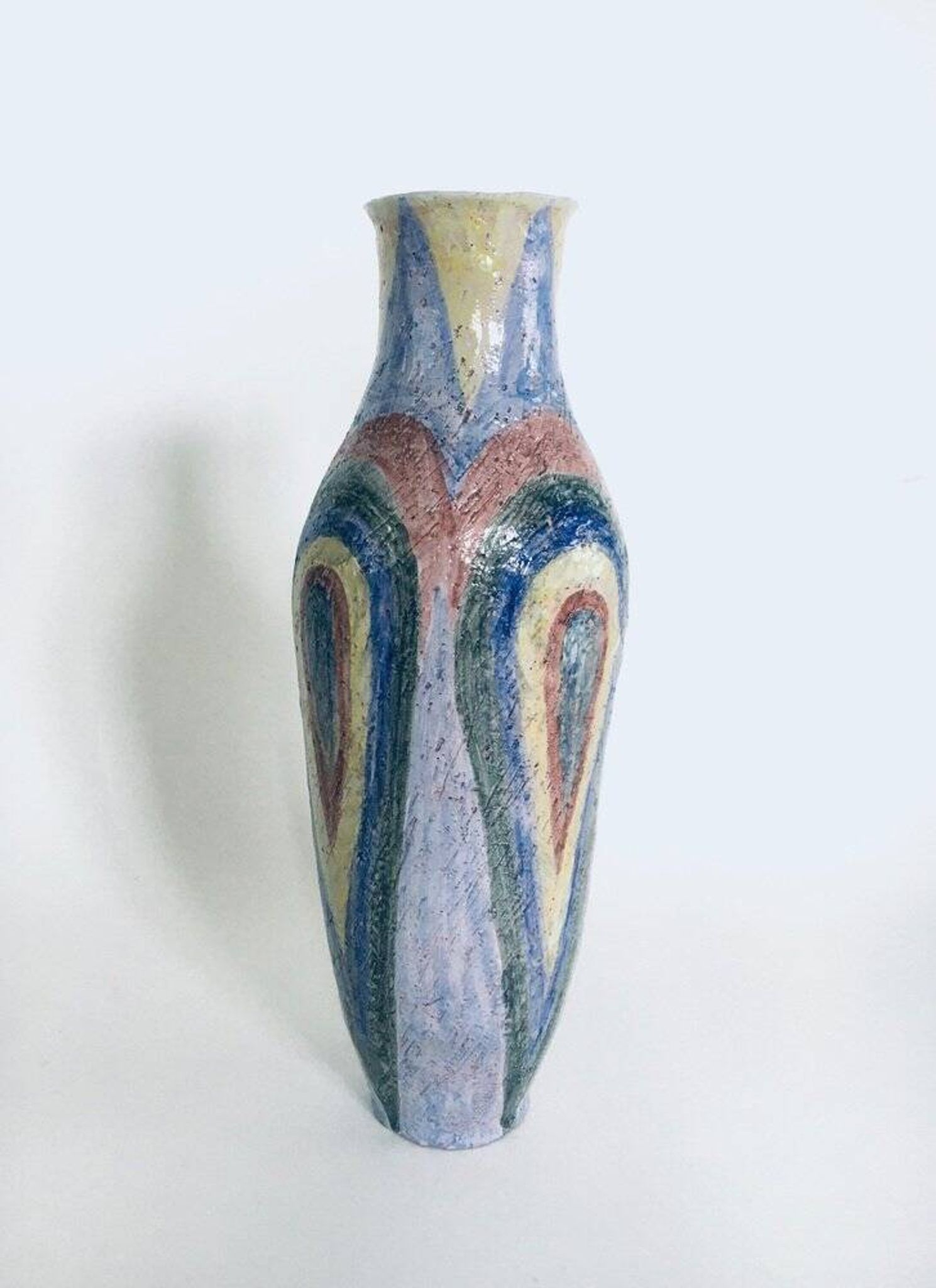 Vintage Handmade Art Studio Pottery Vase, 1980s