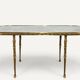 Maison Baguès coffee table in gilded bronze and aged mirror – 1950s