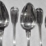 6 large spoons silver metal hallmark 84g model uni filet - goldsmith boulenger