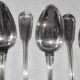 6 large spoons silver metal hallmark 84g model uni filet - goldsmith boulenger