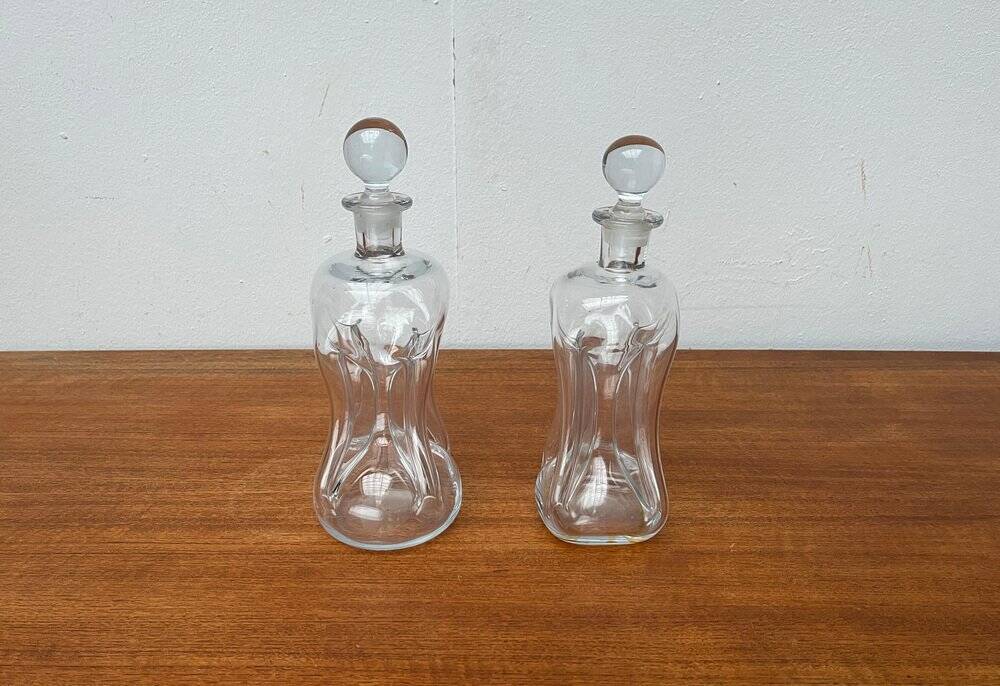 Danish Vintage Kluk Kluk Glass Bottles from Holmegaard, 1970s, Set of 2