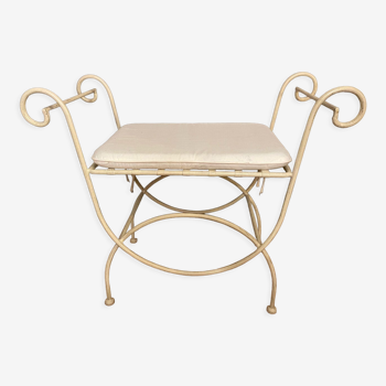 Beige metal bench