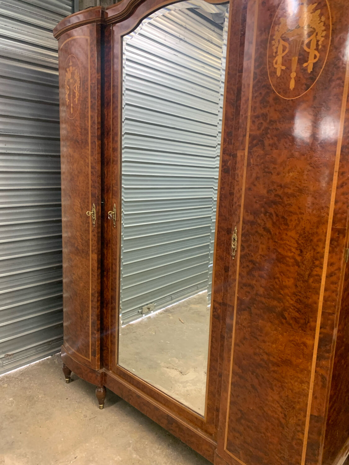 19th Century Marquetry Mirror Cabinet