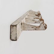 Industrial White Wall Mounted Coat Rack in Wood, Belgium, 1920s