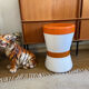 Orange and white stool 70s