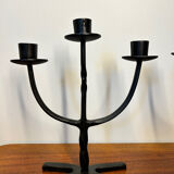 Brutalist wrought iron candlesticks from the 60s