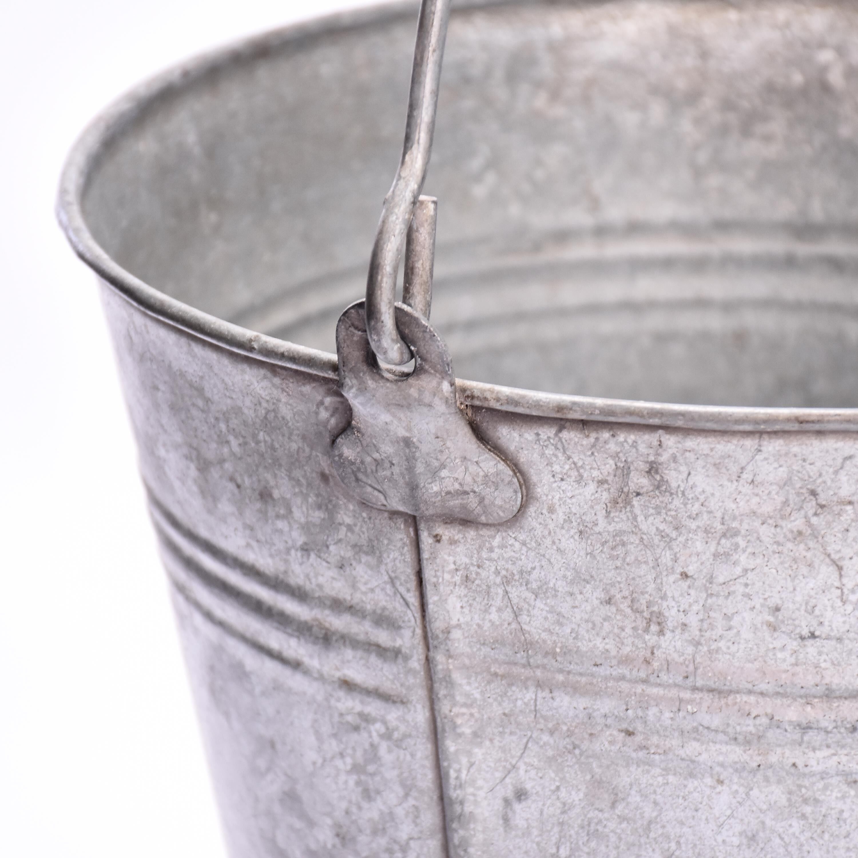 Vintage zinc bucket  flower pot