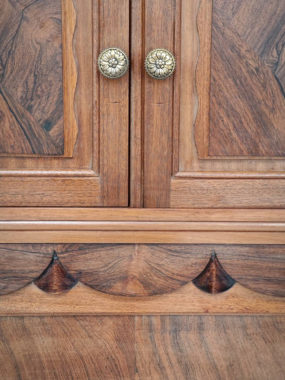 Antique wooden gramophone sideboard Art Deco France 1950