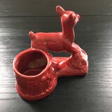 Red doe candle holder