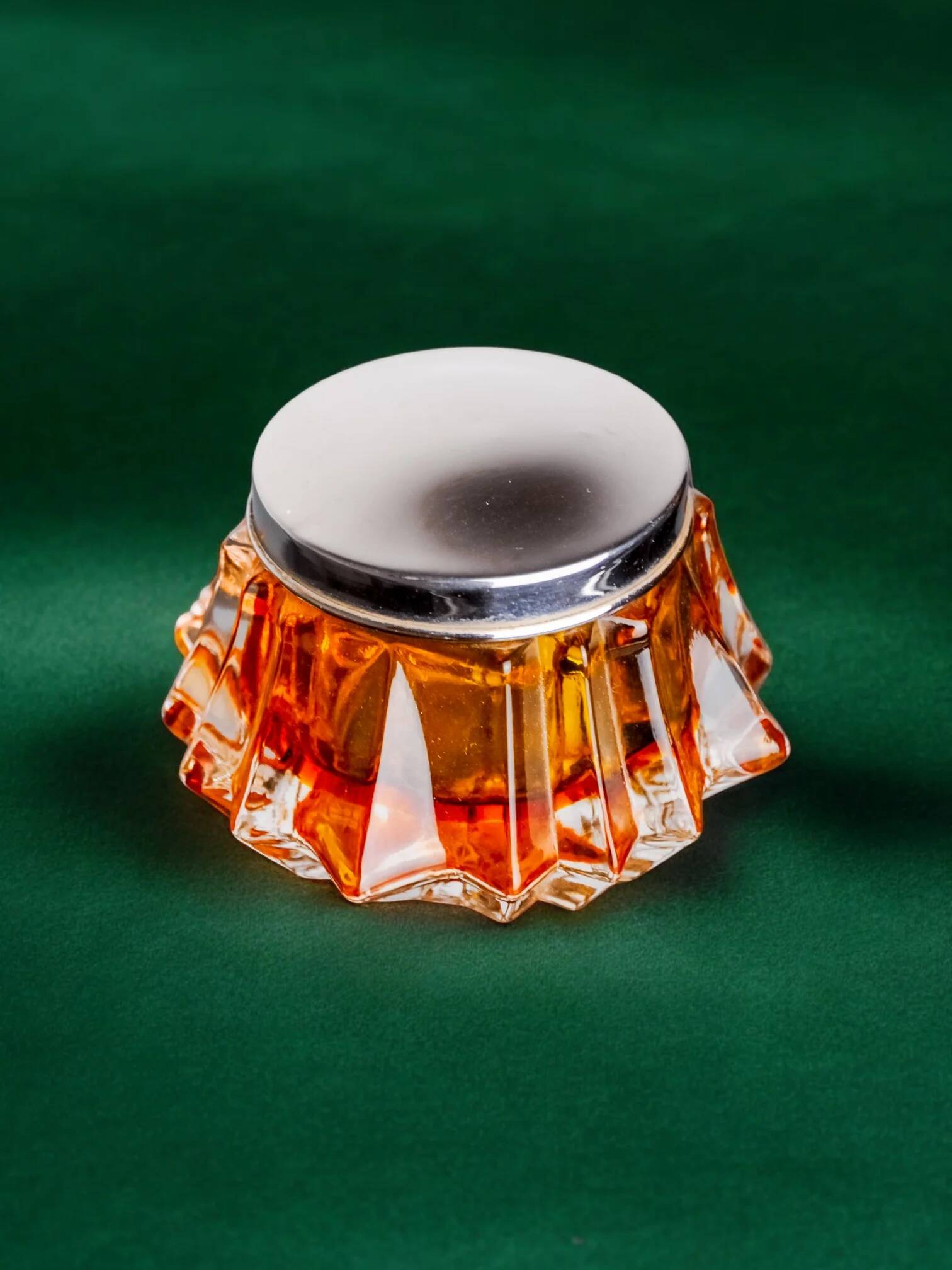 Orange sommerso jewellery box, Murano glass, Italy, 1970s
