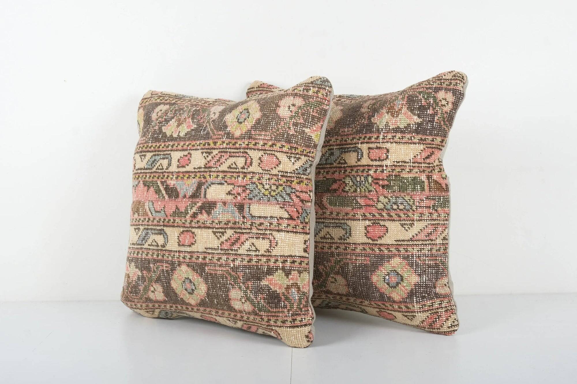Set of 2 vintage Turkish cushion covers 51x51 cm