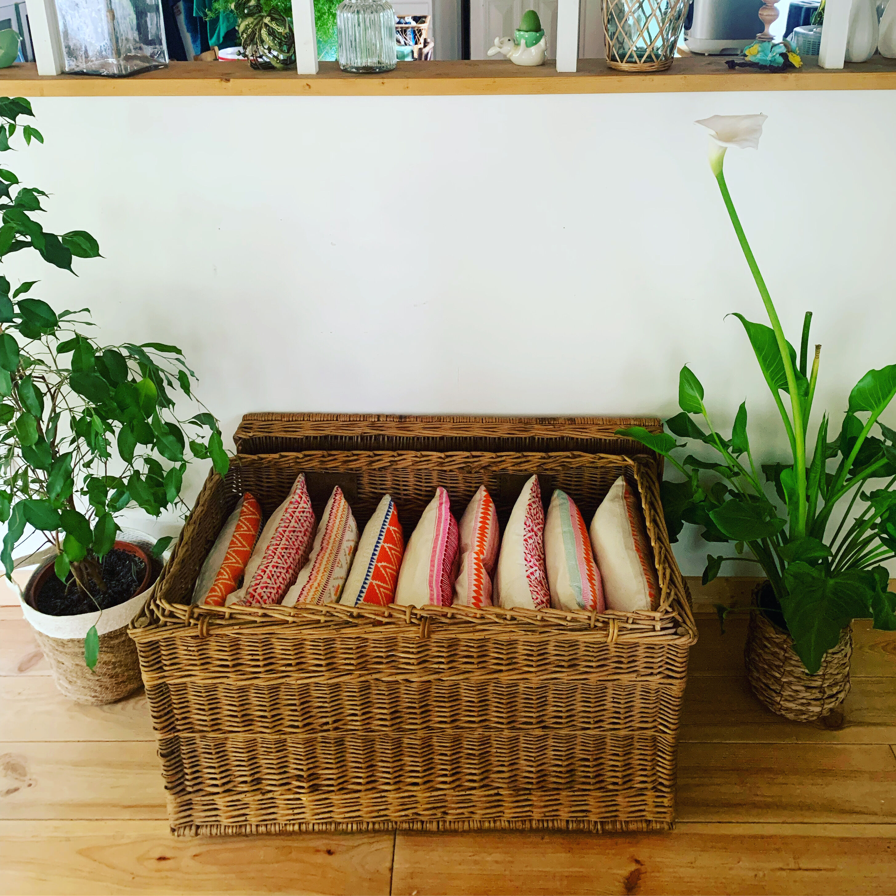 Vintage wicker trunk