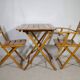 Vintage Solid Wood Folding Garden Furniture Set, Set of 3, 1970s
