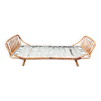 Lit corbeille  / Day-bed en rotin 60'